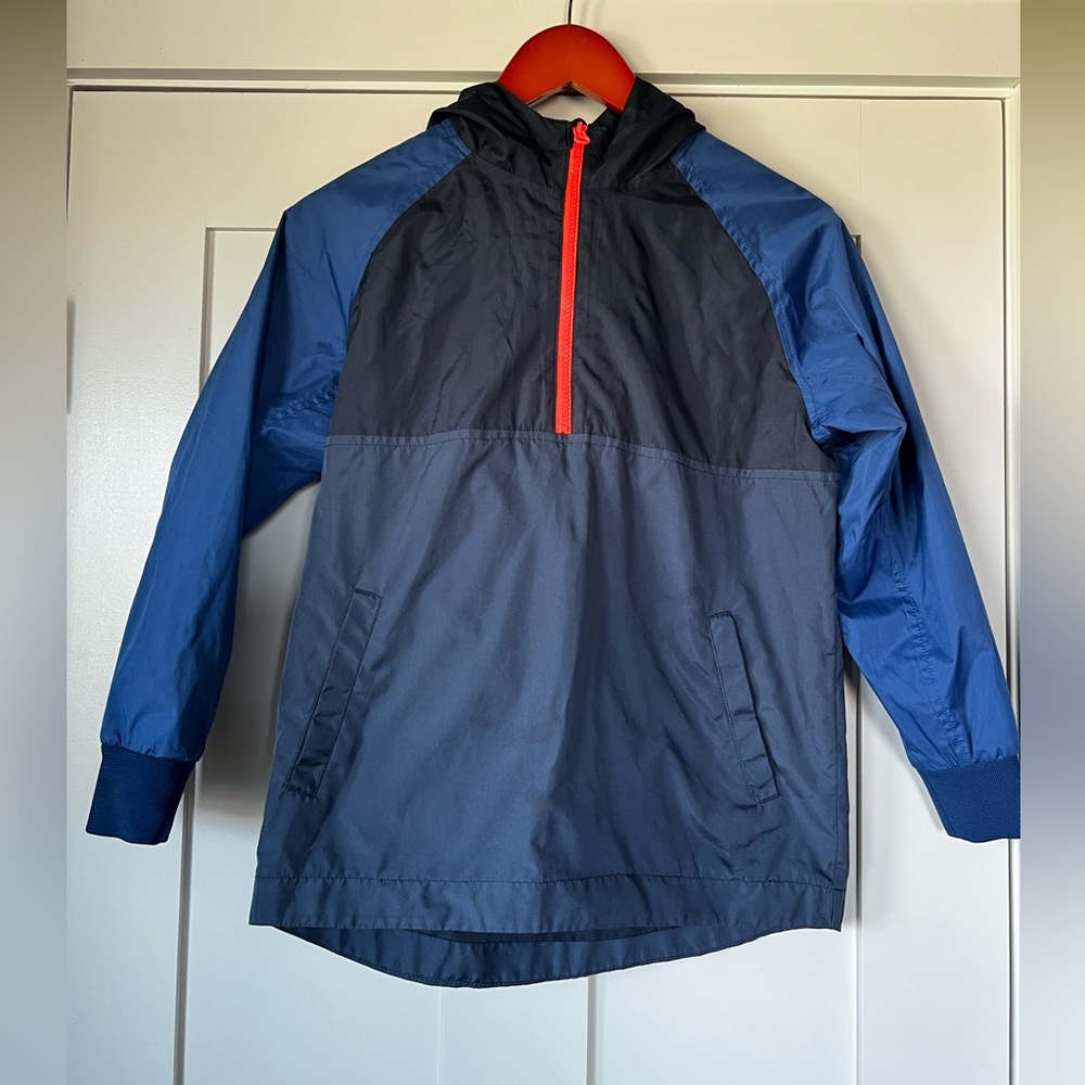 Old Navy boys windbreaker. Size 10/12. Blue on blue. Pullover quarter zip